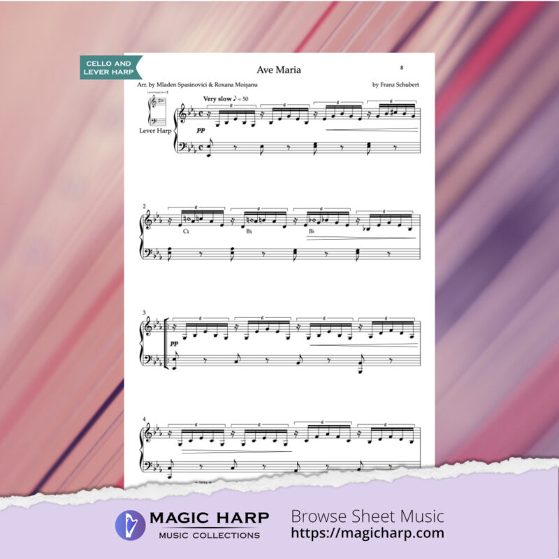 Ave Maria for cello and harp arr by Duo CellArpa • magicharp.com - 3