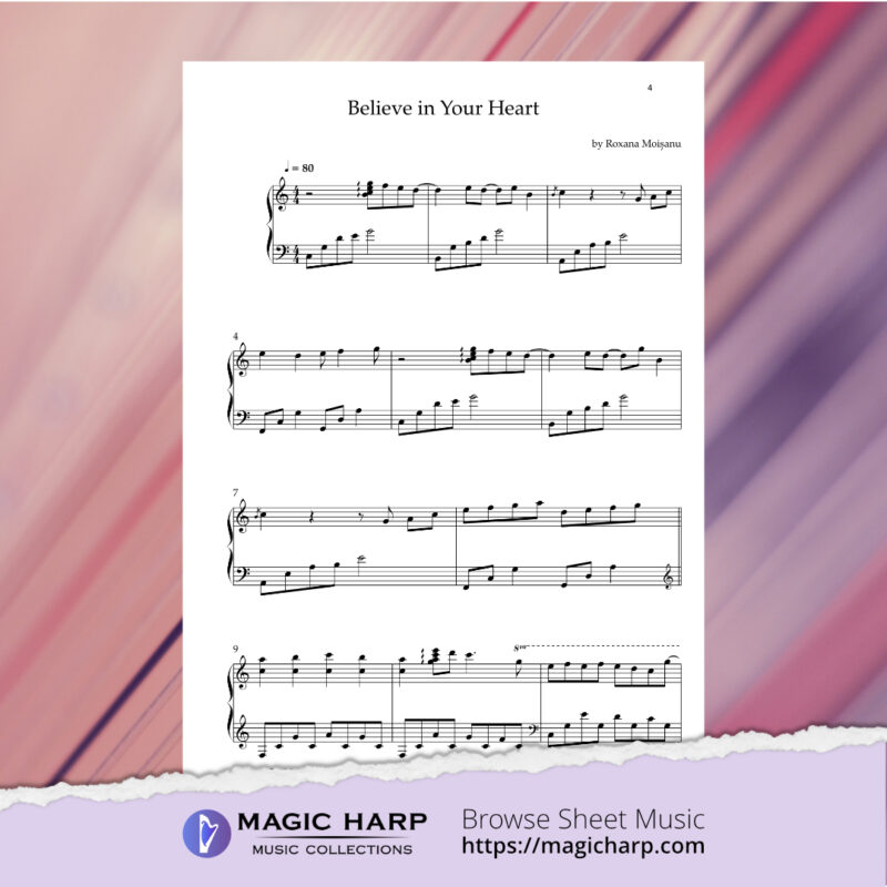 Believe in your heart for harp by Roxana Moișanu • magicharp.com_3