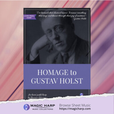 Cover page preview of Homage to Gustav Holst for harp by Roxana Moișanu