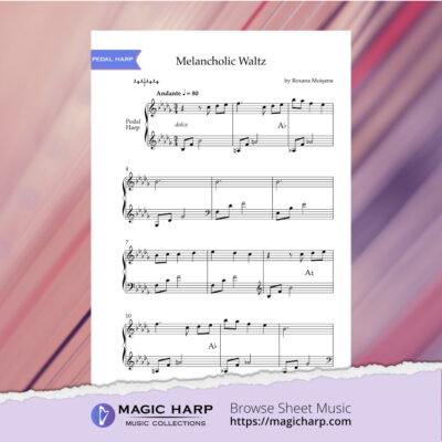 Melancholic Waltz by Roxana Moișanu for pedal harp - 3